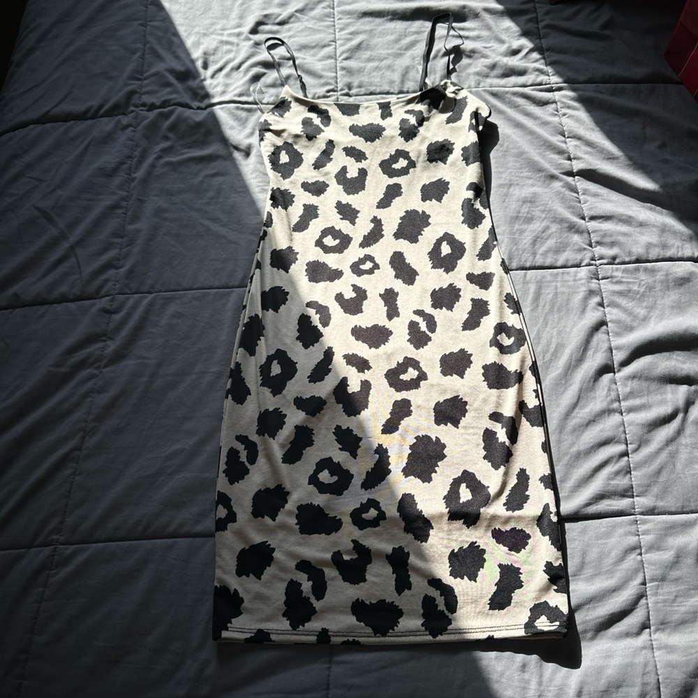Studio 1011 Leopard Print Spaghetti Strap Dress